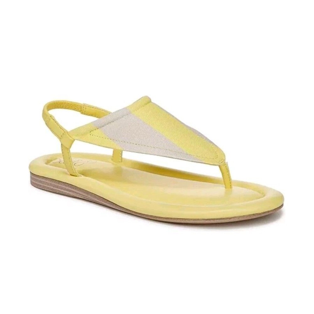 Franco Sarto 10M Jocelyn Open Toe Thong Slingback Sandals Yellow Sunshine Pool